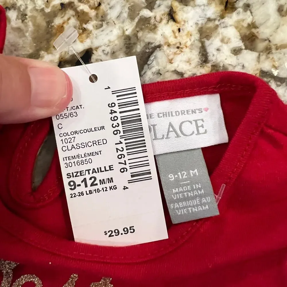 **NWT Children's Place Red W/Glitter 